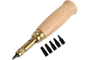 UKCOCO 6-teiliges Stanzset für Leder, legierter Stahl, automatische Lochstanzer, geeignet für 1,5 mm, 2 mm, 2,5 mm, 3 mm, 3,5 mm, 4 mm