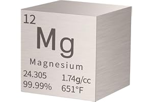 Pevfeciy 1 Inch MagnesiumWürfel 25,4 mm Metall Dichte Würfel reines Metall hohe Dichte Element Würfel für Element Sammlungen Labor Experiment Material Hobbys