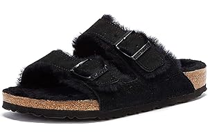 Birkenstock Arizona Sheepskin VL 752661, Sandales Femme - Noir (Black/Black)