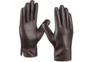 MGGMOKAY Guanti invernali da uomo in pelle Guanti da equitazione in morbida pelle di pecora foderati in cashmere caldo