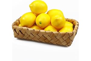 Wondora 10 Pieces Artificia Fake Lemons, Realistic Artificial Fruit, Plastic Artificial Lemons Decoration, Plastic Fruit, Suitable for Furniture Decoration, Party Decoration and Shooting Props