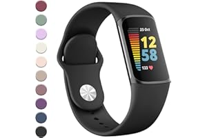 YLK Armband für Fitbit Charge 5 Armband/Fitbit Charge 6 Armband Damen Herren, Verbessertes Silikon Uhrenarmband Sport Verstellbares Ersatzband für Fitbit Charge 5 Armbänder/Charge 6 Armbänder
