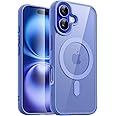 JETech Magnetic Case for iPhone 16 6.1-Inch Compatible with MagSafe, Shockproof Phone Bumper Cover, Solid Color Matte TPU Frame, Anti-Scratch Clear Back (Ultramarine)