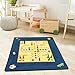 Produktbild carpet city Kinder-Teppich Spielteppich Flachflor von Schmidt Mensch Ärgere Dich Nicht Blau in Größe 92x92cm