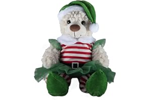 SPLODGE TEDDY PARTIES Girl Elf Outfit - Teddy Bear Christmas Clothes - 16"/40cm - BEAR NOT INCLUDED
