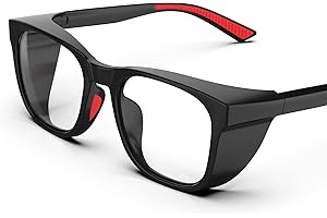 TOREGE Gafas protectoras transparentes con protectores laterales, antivaho y antiarañazos con agarres antideslizantes y protección UV completa - Gafas protectoras ideales para mujeres y hombres