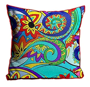 DreamVio Jute Exclusive Decorative Throw/Pillow Covers, Cushion Covers for Living Room, Bed Room, Sofa,Chairs Pack/Set of 1 (Multicolour, Size 16 x 16 Inches)
