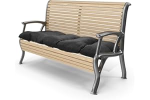 ‎GRAND FILIPPO Grand Filippo Sitzkissen Bank 140 x 55 cm Schwarz - Wasserdicht Sitzkissen Garten Beständig Gegen Schimmel und Feuchtigkeit - Handgefertigt Sitzauflagen für Bänke mit Befestigungsschnüre