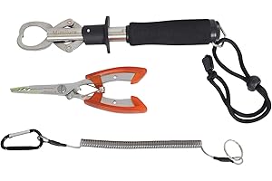 Milepetus Fisch Lip Grabber Greifer Griff mit Gewicht von jeweils Gewicht Maßstab, und Angeln Zange Edelstahl Tools, Fish Grip with Scale