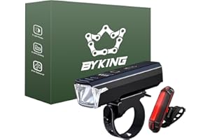 BYKING Bike Lights PRO Front And Rear, TYPE-C LED Bicycle Light Set For Cycling, Bright and Durable, 4/6 Light Modes and USB-C Rechargeable, For Helmet, E-bike, Mtb, Scooter, Mountain and Kids Bike...