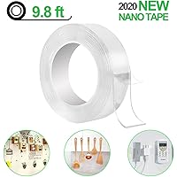 DS Enterprise Double Sided Adhesive Silicon Tape| Transparent Heavy Duty| Heat Resistant| Multi-Functional| Removable| Washable| Reusable| | Sticky| No Trace| Anti-Slip Gel | Nano | Tape. (Set Of 1), (3 Metre)