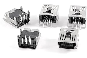 UXCELL sourcing map 5 Stück Mini USB Type B Buchse Socket 5-Pin rechter Winkel DIP Jack Connector DE de