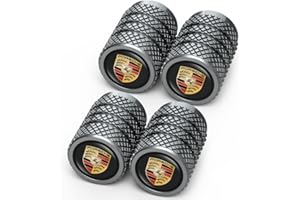 LLKCHU pour Porsche Bouchon de Valve Voiture Capuchon de Valve Auto pour Porsche Panamera Cayenne Macan Boxster Taycan Cayman 718 911,4pcs Anti-poussière Valve de Voiture,Accessoire de Pneu Voiture