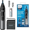 PHILIPS Rifinitore per Peli di Naso, Orecchie e Sopracciglia, Rifinisce i Peli Senza Tirare, Protezione Lavabile, Batteria AA