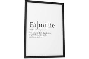 Papierschmiede® Definition: Familie, DIN A4 (21x30 cm), Poster für Wohnzimmer, Schlafzimmer, Küche, Esszimmer, Wandbild Geschenk Wanddeko - ohne Rahmen