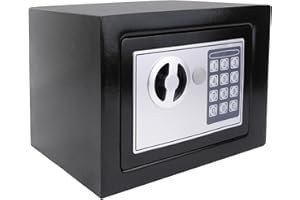 VANDISE Safe Box feuerfest wasserdicht, digitale PIN-Code-Sicherheit mit Samtmatte, Notfall-Batteriebox, für Geld, Schmuck, Dokumente, Medikamente, 4.6L, schwarz