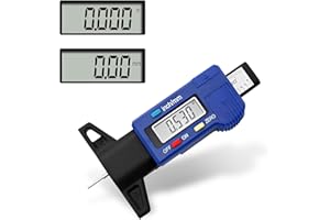 YUFFQOPC Reifenprofilmesser 0-25.4mm, Digitaler Reifen Profiltiefenmesser LCD Display Profiltiefenmesser für Reifen Motorrad, PKW, Vans, LKW in Zoll/MM (Blau)