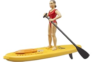 bruder 62785 - bworld Salvavidas con Stand up Paddle, Salvavidas, Paddleboard, Juguete Acuático