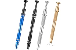 MOZEAT LENS 4 pezzi strumento di registrazione gioielli in acciaio inox Prong Grabber gioielli Grabber Tool Prong Pinzette per piccoli pezzi chip IC componenti elettronici orologi occhiali e perline