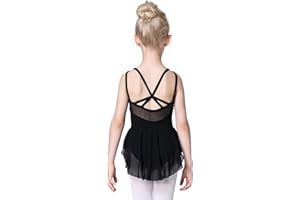 Soudittur Filles Ballet Vêtements Tutu de Danse Classique Robe de Ballet Justaucorps Ballet Costume de Danse avec Tutu en Coton Manche Courte