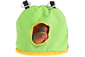 Voarge Hängendes Vogelnest, Winter wärm Vogelkäfig Nest, Winter Plüsch Vogelhaus Plüsch Vogelhaus, Grün, S