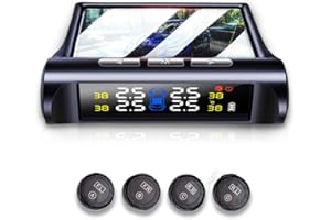 AKOZON Reminnbor Sistema de Monitoreo de Presión de Los Neumáticos, Sensor de Tpms C240 ​​Con Energía Solar Externa para El Automóvil