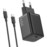 USB C Charger 65W, Fast Charge PD3.0 PPS GaNII | with 2M Braided USB C Cable, for MacBook Pro/Air, for iPhone 17/16/15, for S