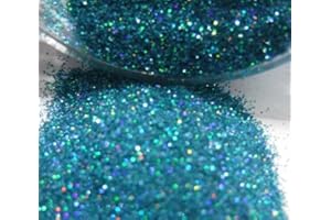 EliteKoopers 10g Turquoise Sparkling Ultra Fine Glitter Powder, Extra Fine Shine Dust for Nail Art, Christmas Craft, Card Making, Cosmatic Craft