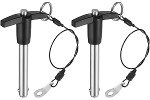 Kvartsman 2 stycken T-handtag låsstift, 10 mm x 50 mm snabbkopplingsstift användningslängd rostfritt stål tryckknapp snabbspä