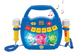 Lexibook – Paw Patrol - Reproductor de música de Karaoke portátil para niños - Micrófonos, Efectos de luz, Bluetooth, Grabación y Cambio de Voz, Baterías Recargables, Azul/Rojo, MP320PAZLXB
