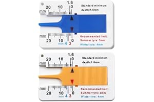 JOWXSX 2 Stück Profiltiefenmesser Für Reifen, Reifenprofilmesser, Reifenprofiltiefenmesser, Gewindetiefenmessgerät Für Reifen - 0 Bis 20 Mm Tiefenmessschieber, Reparaturwerkzeug Zur Messung Der Dicke