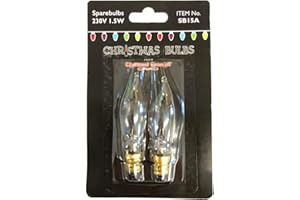 PREMIER Pack of 2 - Screw In E12 Clear Replacement Christmas Candle Flicker Bulbs 230V 1.5W