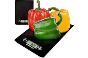 ISO TRADE Waage Elektronische Küchenwaage Digital-Waage 5KG 5000g/1g Briefwaage Slim 1158