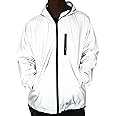 NewL Men Reflective Coat Hooded Windbreaker Fashion Runing Pocket Jacket