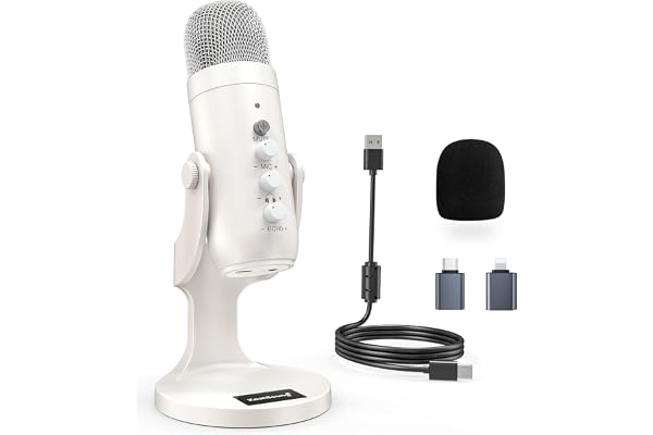zealsound USB-mikrofon, kardioid kondensormikrofon med brusreducering