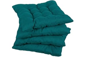 gutekissen Coussin de Chaise piqué carré Garniture pour chaises/bancs pour la Maison et Le Jardin Coussin d'assise Coussin d'assise de Jardin Nombreuses Couleurs (50x50, Turquoise, 2)