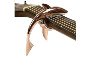 JUNLEGO Guitar Capo Zinc Alloy Guitar Capo Shark Capo for Acoustic & Electric Guitar, Looks Cool & Durable (Rose Gold)