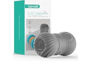 VOYOR-HEALTH Palla Massaggio Arachidi Vibrante, Massaggio Pilates con Doppia Palla per Sollievo Muscolare Dolorante, Elettrico Massaggio Del Punto di Innesco, Casa, Yoga, Fitness MB300, Grigio