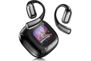 Relxhome AI Language Translation Earbuds, Open-ear LCD Touchscreen Bluetooth 5.4 Translator Earbuds, Real-time Translation for 150 Languages & Accents, 60 Hours Playtime for Business Travel