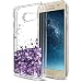 Produktbild MoEvn Samsung A5 2017 Hülle, 3D Glitzer Transparent Silikon Tasche mit Weich Rahmen Fließen Flüssig Bling Schwimmend Treibsand Liquid Bunte Stern Herz Case Cover für Samsung Galaxy A5 2017 - Lila
