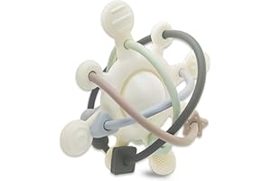 ZIBBY Mordedor Bebe Sonajero | Juguetes Bebes 0-3 Meses para la Dentición | Mordedores Bebes 3-6 Meses Sensorial | Silicona Grado Alimenticio Libre de BPA | Regalo Bebe