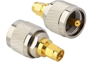 Boobrie Conector SMA a UHF PL259 Macho Adaptador Coaxial RF SMA Macho a UHF Macho PL259 Adaptador de Ham Radio Conector SMA UHF Macho CB Radio para Antenas CB WiFi Broadcast Radios Pack de 2