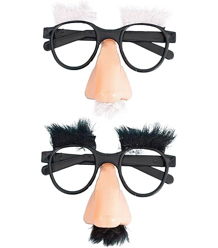 P‘TIT CLOWN Falsche Intello-Brille – Schwarz, Für Kostüme & Partys (Erwachsene, Unisex)