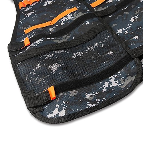 GFU Camouflage Tactical Weste Jacket Kit mit 16pcs Blue Darts + Schutzbrille Gläser + New Orange 5-Darts und 11-Dart Quick Reload Clip + Camouflage Face Tube Maske + 2pcs Wriste + Kleine Anhänger - 7