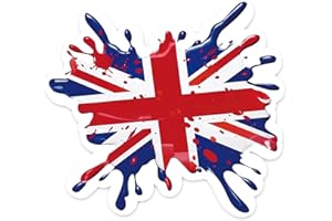 REACTIVE BRANDS (2 Pack) 3D Effect Union Jack Car Splat - Waterproof Vinyl Sticker - Retro Splash Van Car Bike Decal Flag Decals Laptop Tablet Helmet