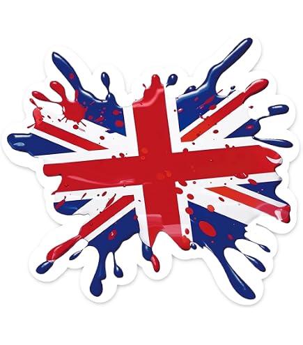 EU/UK Flaggen Aufkleber Set – 4 Stück, Je 5,1 Cm, Vinyl, Für Auto, Helm & Mehr