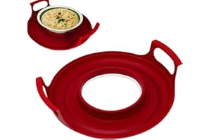 TUXXJZM Plateau isotherme pour micro-ondes avec poignées, plateau de refroidissement pour micro-ondes et plateau à débordement, support de bol pour micro-ondes, plateau de transport pour bols, assiettes