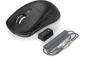 EWEADN x ATTACK SHARK R6 LIGHTSPEED Bezprzewodowa Mysz do Gier, Ultralekka Konstrukcja 39G, HyperSpeed z 8K Hz, Czujnik PAW3950, Nordic52840, 42K DPI do Gier e-Sportowych, Myszy Tri-Mode - Czarny