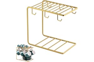 YIMINI Supporto per Tazza In Metallo, Portabicchieri Cucina per Uso, Supporto per Tazza da Caffè, Espositore per Tazze da Tè, Portabicchieri da Appendere, Adatto per Tazze da Tè e Stoviglie (D'oro)