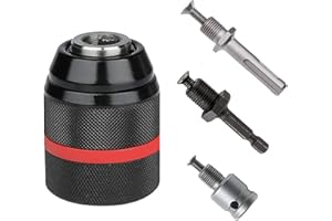 JREHUIG Schnellspannbohrfutter 1.5-13mm, 1/2" x 20UNF Bohrfutter Adapter Bohrfutter Sechskant Schaft mit SDS-Adapterzubehör, 1/4 HEX, Schlüsselloses Schnellspannfutter, Bohrfutter für Schlagschrauber
